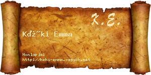 Kéki Emma névjegykártya