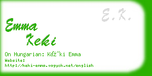 emma keki business card
